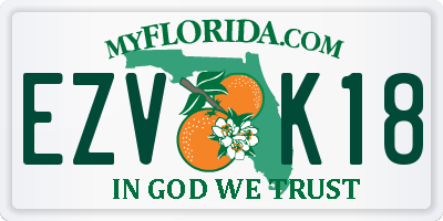 FL license plate EZVK18