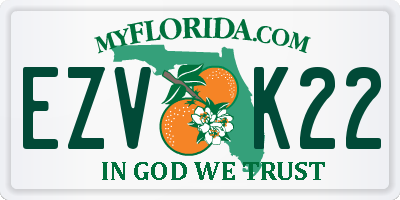 FL license plate EZVK22