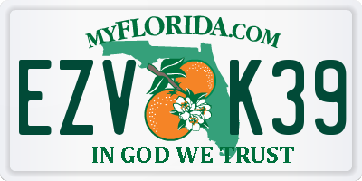 FL license plate EZVK39