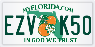 FL license plate EZVK50