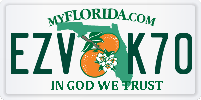 FL license plate EZVK70