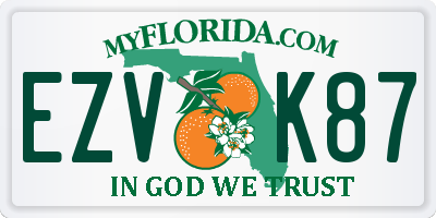 FL license plate EZVK87