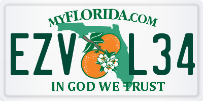 FL license plate EZVL34