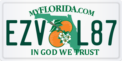 FL license plate EZVL87