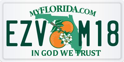 FL license plate EZVM18