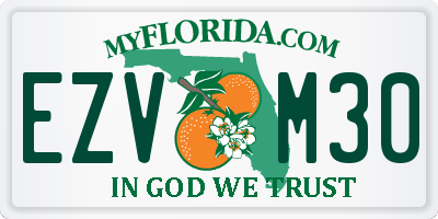 FL license plate EZVM30