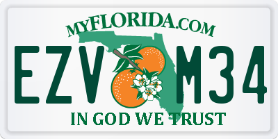 FL license plate EZVM34