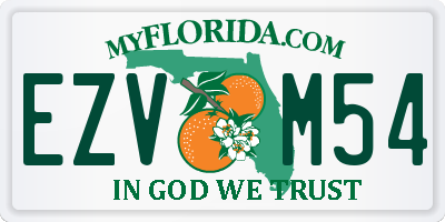 FL license plate EZVM54