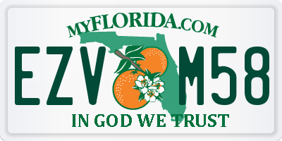 FL license plate EZVM58