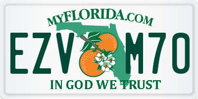 FL license plate EZVM70