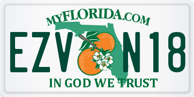 FL license plate EZVN18