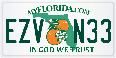 FL license plate EZVN33