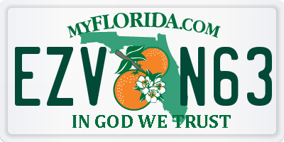 FL license plate EZVN63