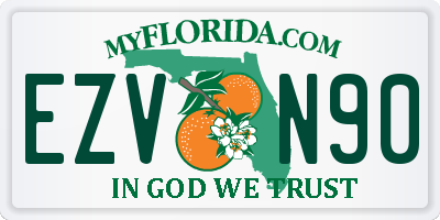 FL license plate EZVN90