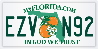 FL license plate EZVN92