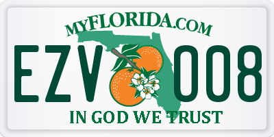 FL license plate EZVO08