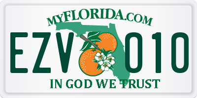 FL license plate EZVO10