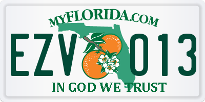 FL license plate EZVO13