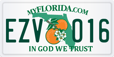 FL license plate EZVO16