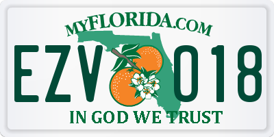 FL license plate EZVO18