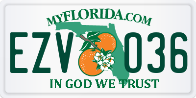 FL license plate EZVO36