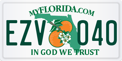 FL license plate EZVO40