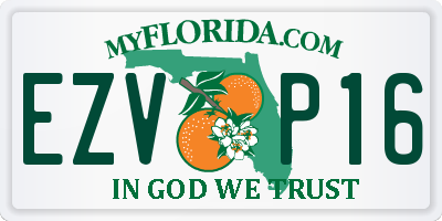 FL license plate EZVP16