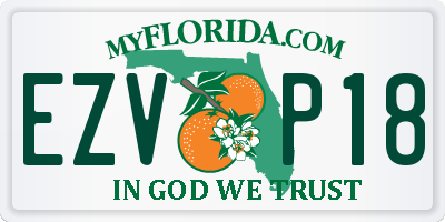 FL license plate EZVP18