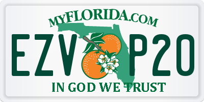 FL license plate EZVP20