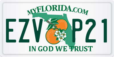 FL license plate EZVP21