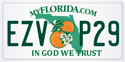 FL license plate EZVP29