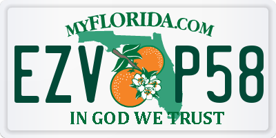 FL license plate EZVP58