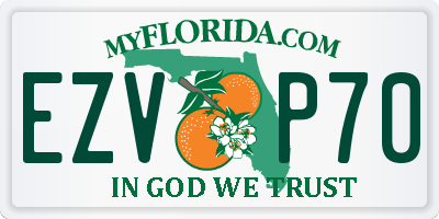 FL license plate EZVP70