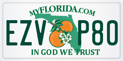 FL license plate EZVP80