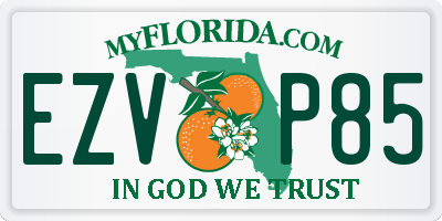 FL license plate EZVP85