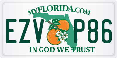 FL license plate EZVP86