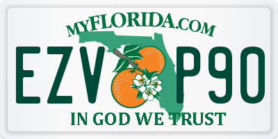 FL license plate EZVP90