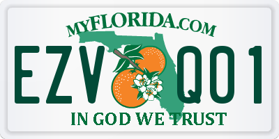 FL license plate EZVQ01