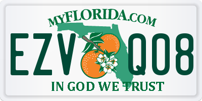 FL license plate EZVQ08