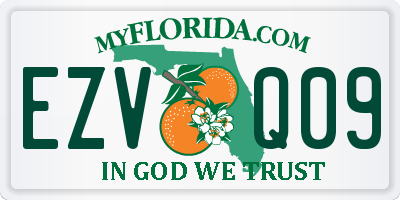 FL license plate EZVQ09