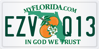 FL license plate EZVQ13