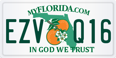 FL license plate EZVQ16