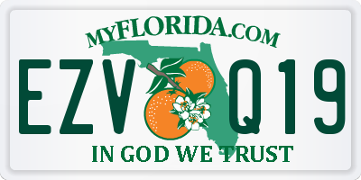 FL license plate EZVQ19