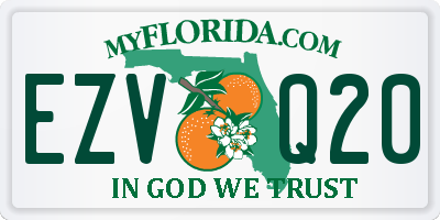 FL license plate EZVQ20