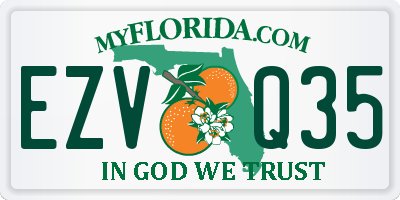 FL license plate EZVQ35