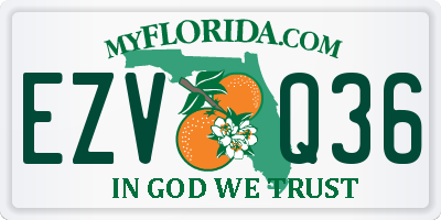 FL license plate EZVQ36