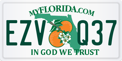 FL license plate EZVQ37