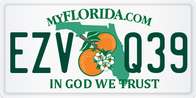 FL license plate EZVQ39