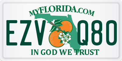 FL license plate EZVQ80