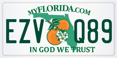 FL license plate EZVQ89